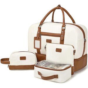 4PCS Weekender Bags for Women Large Overnight Bag Weekend Travel Duffel Bag